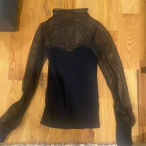 Free people black long sleeve, see through top